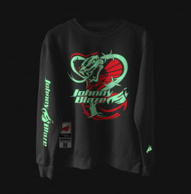 Streetwear Johnny Blaze PREMIUM Sweatshirt - Don't mess with me  [ Black Red / Glow in the Dark  ]  Edition 3 Night Version