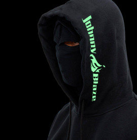 Phosphorescent Johnny Blaze Premium Old School Hoodie Skulls and Barbed Wire rear