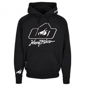 Johnny Blaze PREMIUM Hoodie -   JB Classic 2000  / Glow in the Dark [ White Black / Stripflock / Rubber Patch ] Edition 3 3