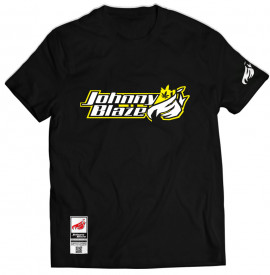 Johnny Blaze T-shirt - JB Small Leaf   [ Black White Yellow ]  Edition 3