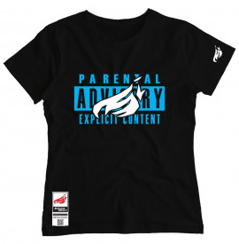 Johnny Blaze Girl T-shirt -  Parental Advisory Explicit Lirics   [ Black Blue / Glow in the Dark ] Edition 3