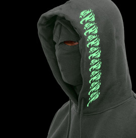 phosphorescent Johnny Blaze Hoodie - 4 Grey Flames  Grey Black  Glow in the Dark Edition 2 - rear
