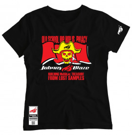 Johnny Blaze Girl T-shirt - Old School HipHop is Piracy [ Red White  ] Edition 3