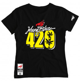 Tricou Fete Johnny Blaze - 420 Time [ Black White Yellow ] Editia 3