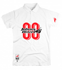 Johnny Blaze Polo T-shirt - Agent Zero Zero JB   [ White Red  ]  Edition 3