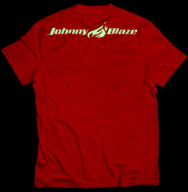 Johnny Blaze T-shirt phosphorescent - Flame Wheel - White Red  Glow in the Dark  Edtion 2 back
