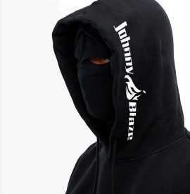 Johnny Blaze Premium Old School Hoodie Skulls and Barbed Wire Yellow Black Glow rear