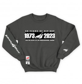 Johnny Blaze Heavy Sweatshirt -  50 Years of Hip Hop 1973 - 2023  [ Grey White Black ]  Edition 3