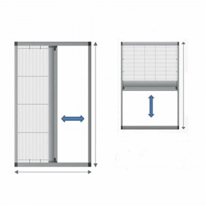 Plasa tantari usa tip plisse, ALB, Verticala, Laterala, pliabila