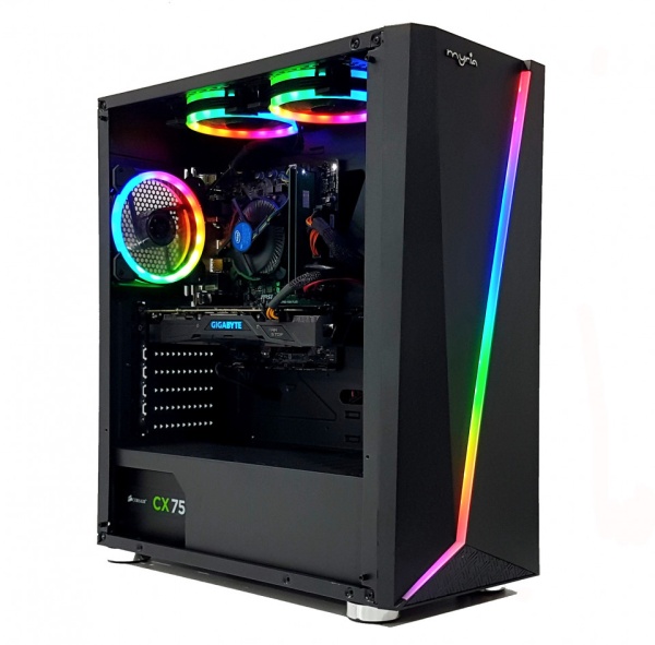 Calculator Gaming Intel Coffee Lake Core i5 9400F, 16GB DDR4, SSD 960GB + 4TB HDD, video GIGABYTE GeForce GTX 1070 G1 GAMING 8GB GDDR5 256-bit, RGB Telecomanda