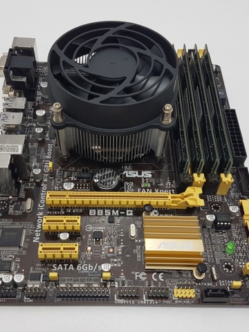 Placa de baza ASUS B85M-G + procesor Intel Haswell Refresh Core i7 4790 + memorii Crucial Ballistix Sport 16GB DDR3 + cooler