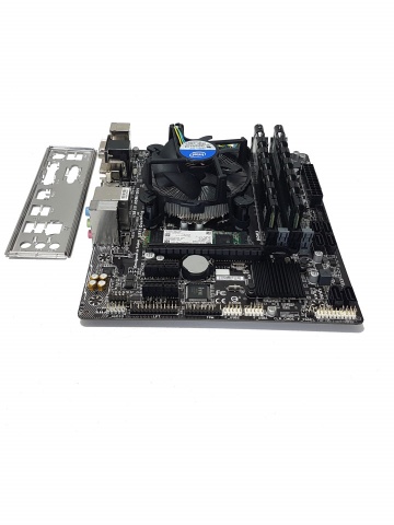 Kit Placa de baza GIGABYTE GA-B150M-DS3H + procesor i5 6500 + memorie 16GB DDR3 1866MHz + SSD M2 256GB + cooler Intel cupru