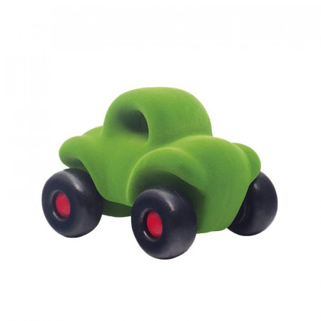 Jucarie cauciuc natural Masinuta Buggy, 17 cm, verde, Rubbabu
