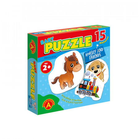 Puzzle educativ mega Box, Calutul si prietenii, 15 imagini, +2 ani, Alexander Games