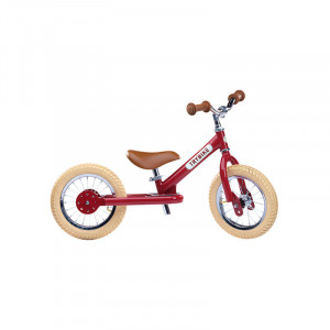 Bicicleta fara pedale vintage, otel, rosu, Trybike