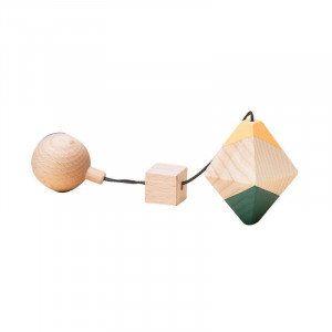 Jucarie Montessori din lemn, octaedru pentru centru activitati, galben-verde, Mobbli