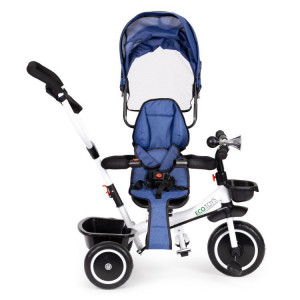 Tricicleta pentru copii, Ecotoys, cu scaun rotativ, control parental, Albastra
