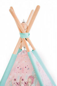 Set Cort de joaca teepee, Unicorn Heaven-Mint, 120 x 120, salteluta si kit fixare