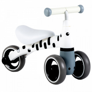 Bicicleta de echilibru, cu 3 roti, pentru interior / exterior, Ecotoys, Zebra, pentru copii, 12 - 36 luni, sarcina maxima 20 kg