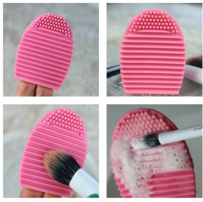 Brush egg - accesoriu din silicon pentru curatarea pensulelor de machiaj