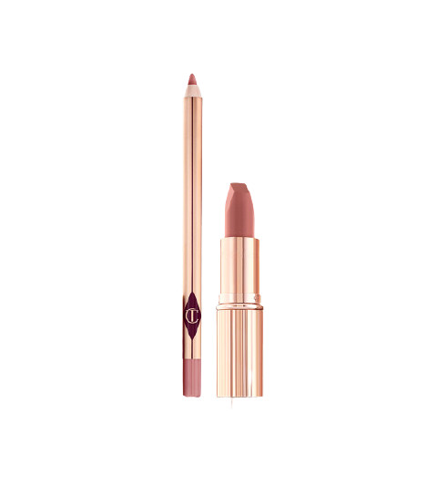 Set Ruj de buze + Creion de buze Charlotte Tilbury, Nuanta Pillow Talk