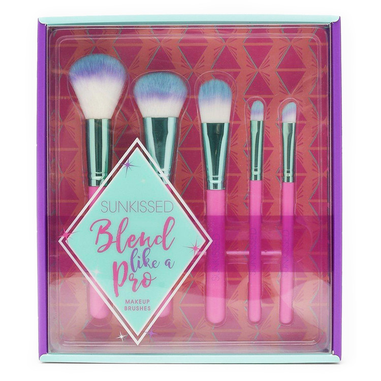 Set 5 pensule machiaj sunkissed blend like a pro makeup brushes