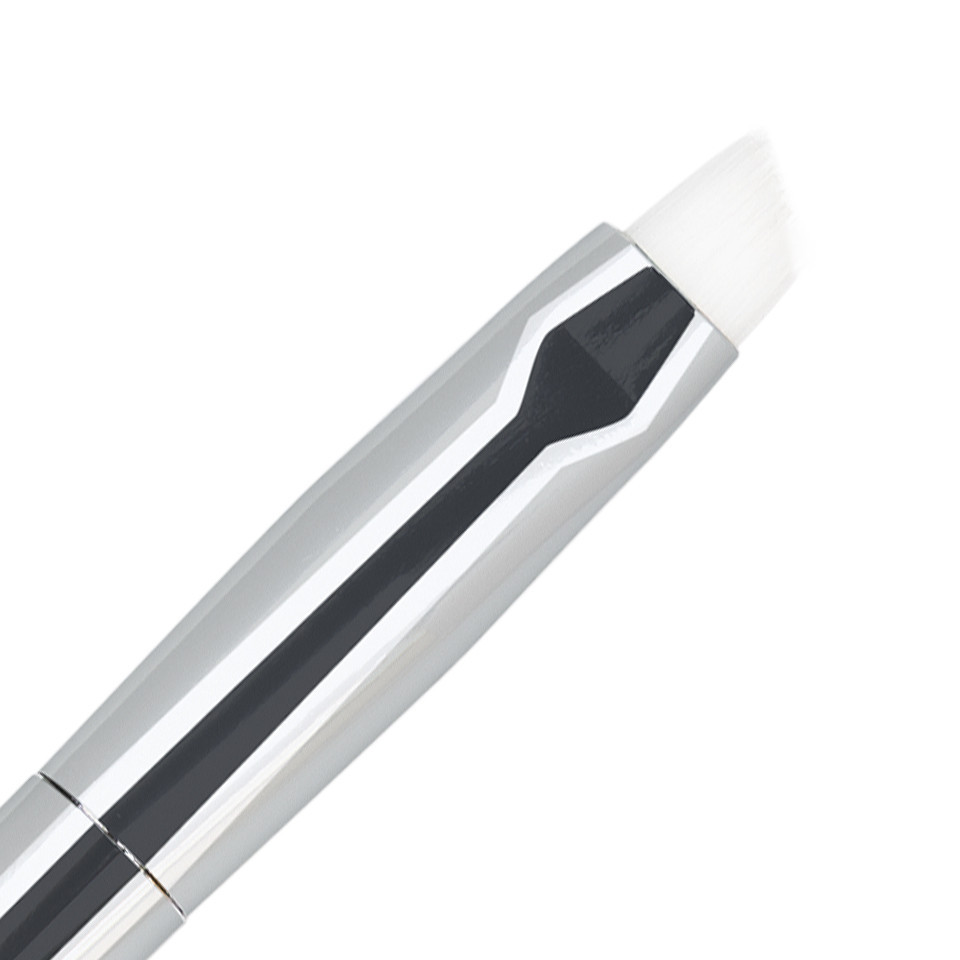 Pensula pentru tus, makeup, eyeliner brush, silver
