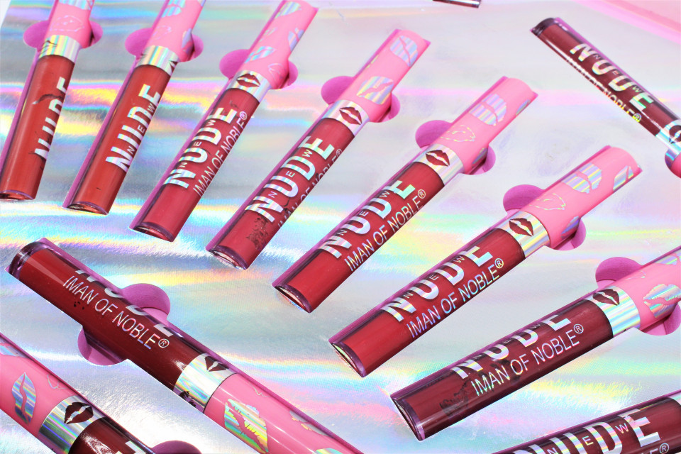 Set 12 rujuri de buze, Iman Of Noble, Nude Matte Lip Gloss, Diamond