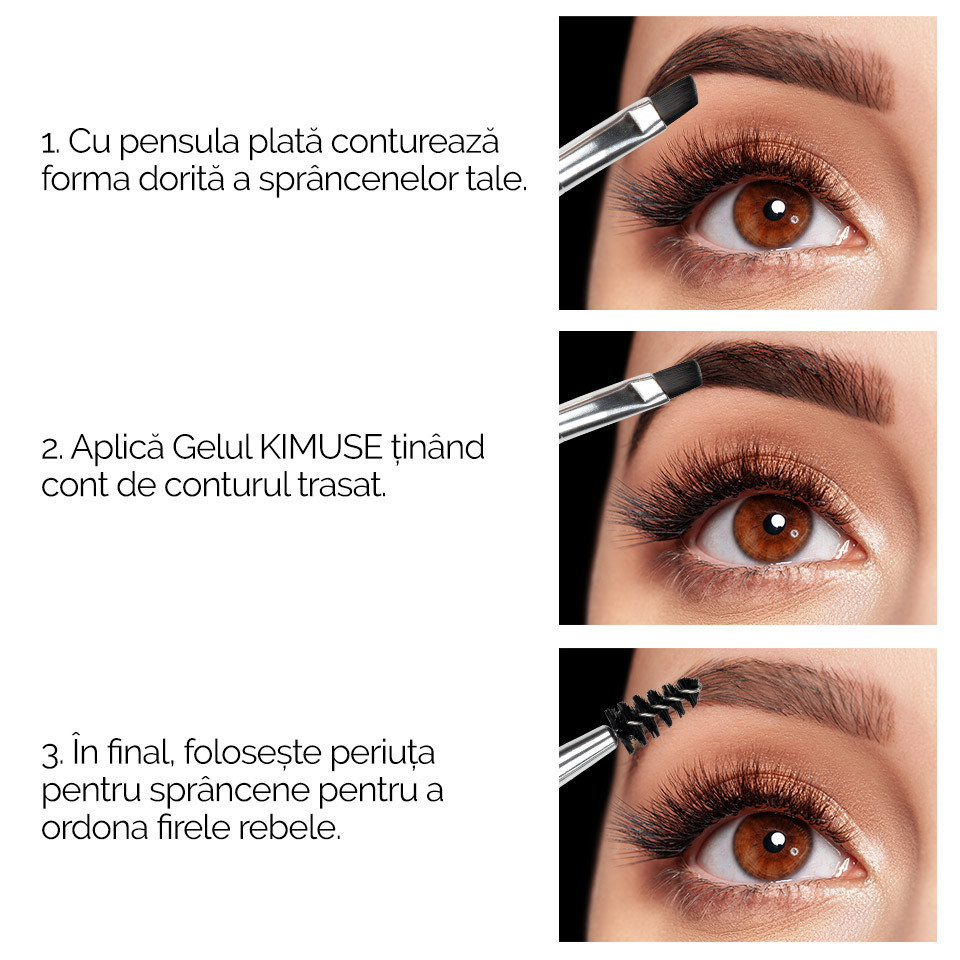 Gel fixare sprancene AIKIMUSE Brow Gel, Nuanta Black Brown - 2 | YEO