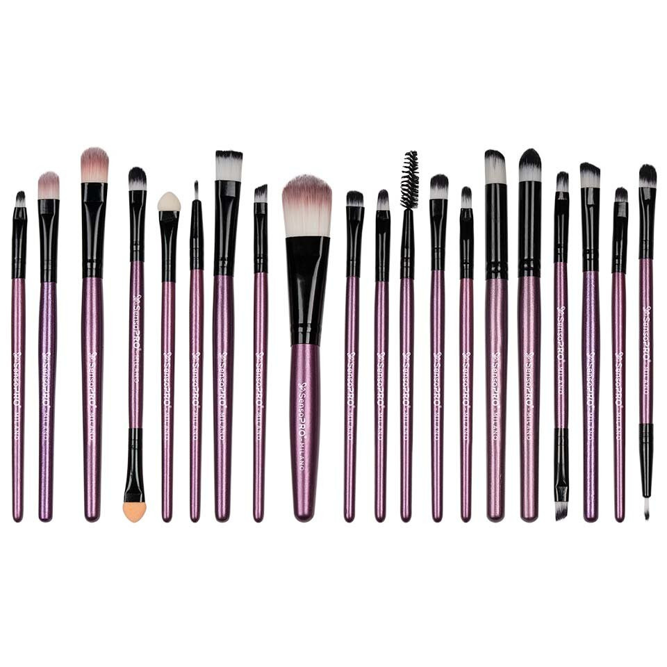 Set 20 pensule machiaj mauve brushes