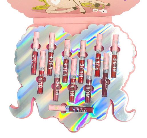 Set rujuri de buze iman of noble, nude matte lip gloss, 12 culori