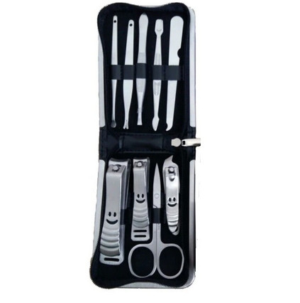 Set manichiura 9 piese, beauty set, husa de piele inclusa