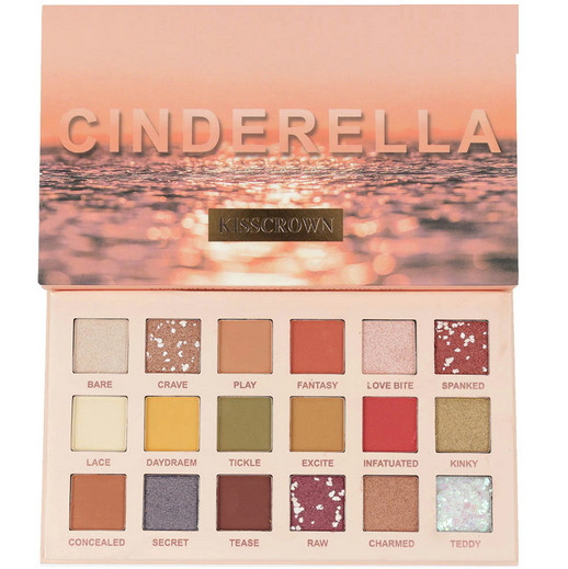 Trusa farduri de ochi kiss crown, cinderella, 18 culori