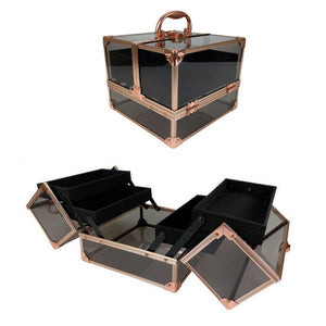 Geanta Depozitare Produse Cosmetice, Technic, Black Rose Gold