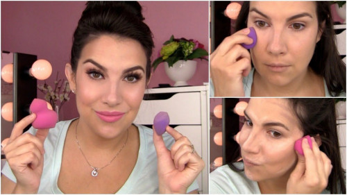 Set 2 bureti machiaj + suport Real Techniques Miracle Sponges