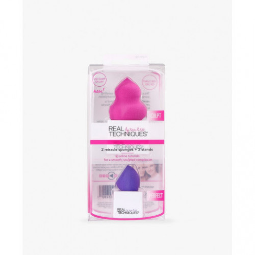 Set 2 bureti machiaj + suport Real Techniques Miracle Sponges