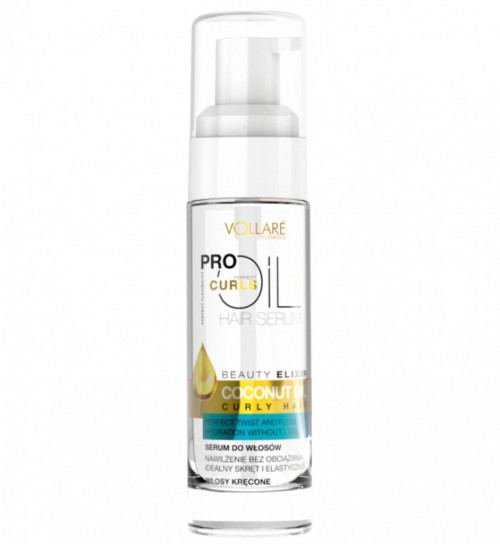 Ulei de par Vollare Pro Perfect Curls, Coconut Oil, 30 ml