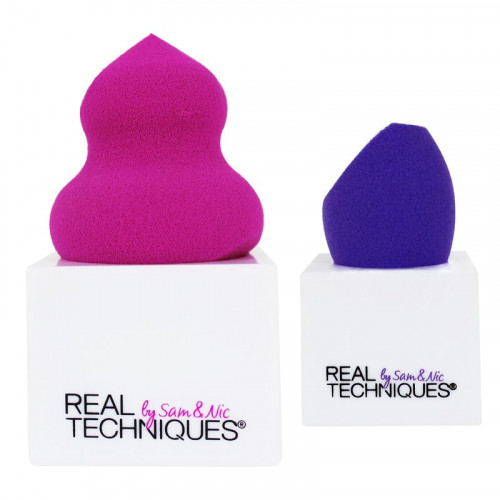 Set 2 bureti machiaj + suport Real Techniques Miracle Sponges