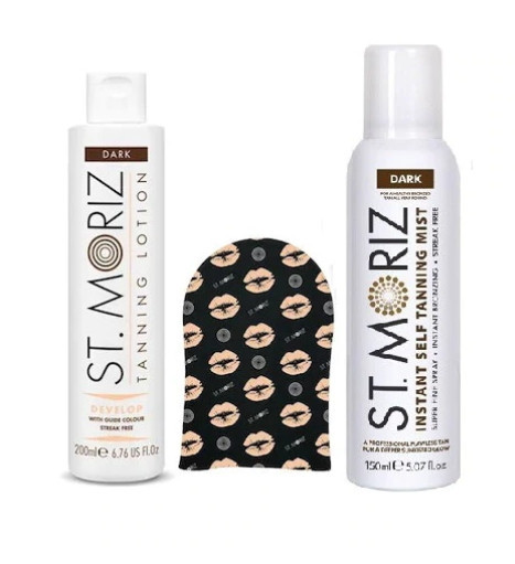 Pachet Promo St Moriz Autobronzare Profesionala Lotiune Dark + Spuma Dark + Manusa