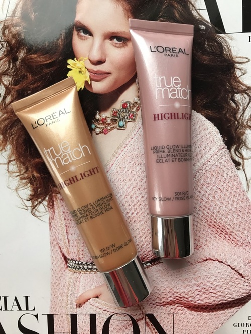 Oferta ! Pachet 2 iluminatoare lichide Loreal True Match Highlight Golden Glow + Icy Glow