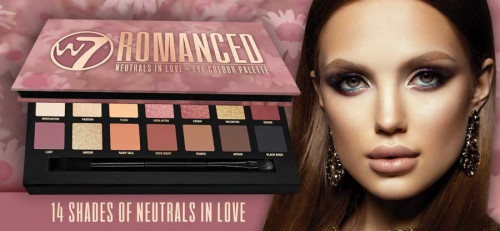 Paleta farduri de pleoape W7 Romanced Neutrals In Love, 14 culori