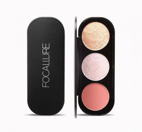 Paleta pudre iluminatoare si bronzer, Focallure Blush & Highlighter 03