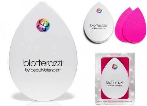 Beauty Blender Blotterazzi Set 2 buretei plati cosmetici + Trusa de protectie cu oglinda atasata