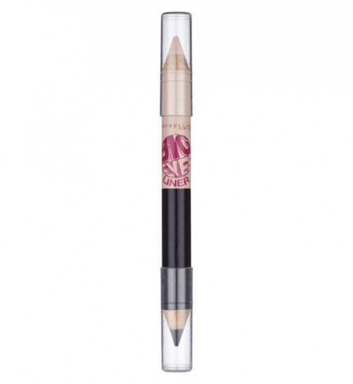Creion de ochi cu doua capete Maybelline Big Eyes Liner, Nuanta 02 Black&Beige