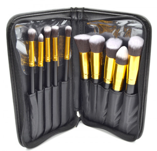 Pachet Promo: Trusa Profesionala Machiaj Miss Rose 130 Culori + Set 10 Pensule Machiaj + Borseta