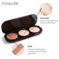 Paleta pudre iluminatoare si bronzer, Focallure Blush & Highlighter 02