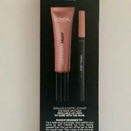 Ruj de buze + Creion contur L'Oreal Lip Kit Paint 209 Nude on Fleek