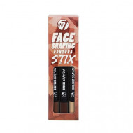 Set 3 creioane pentru contur si iluminare, W7, Face Shaping Contoux Stix, ascutitoare inclusa