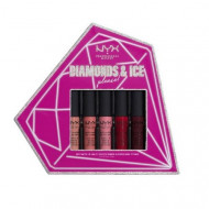 Set 5 rujuri de buze, NYX, Diamond Ice Soft Matte Vault