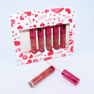 Set 6 rujuri de buze, Kiss Beauty, Matte Liquid Lipstick